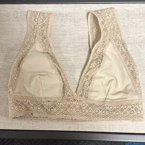 Free People Lace Bralette in Cream XS
